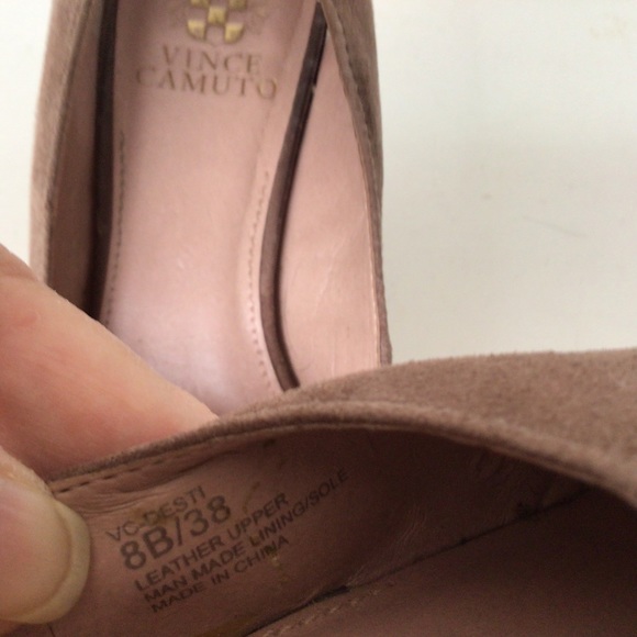 Vince Camuto Desti Brown Suede Heels, 8B - Picture 7 of 8